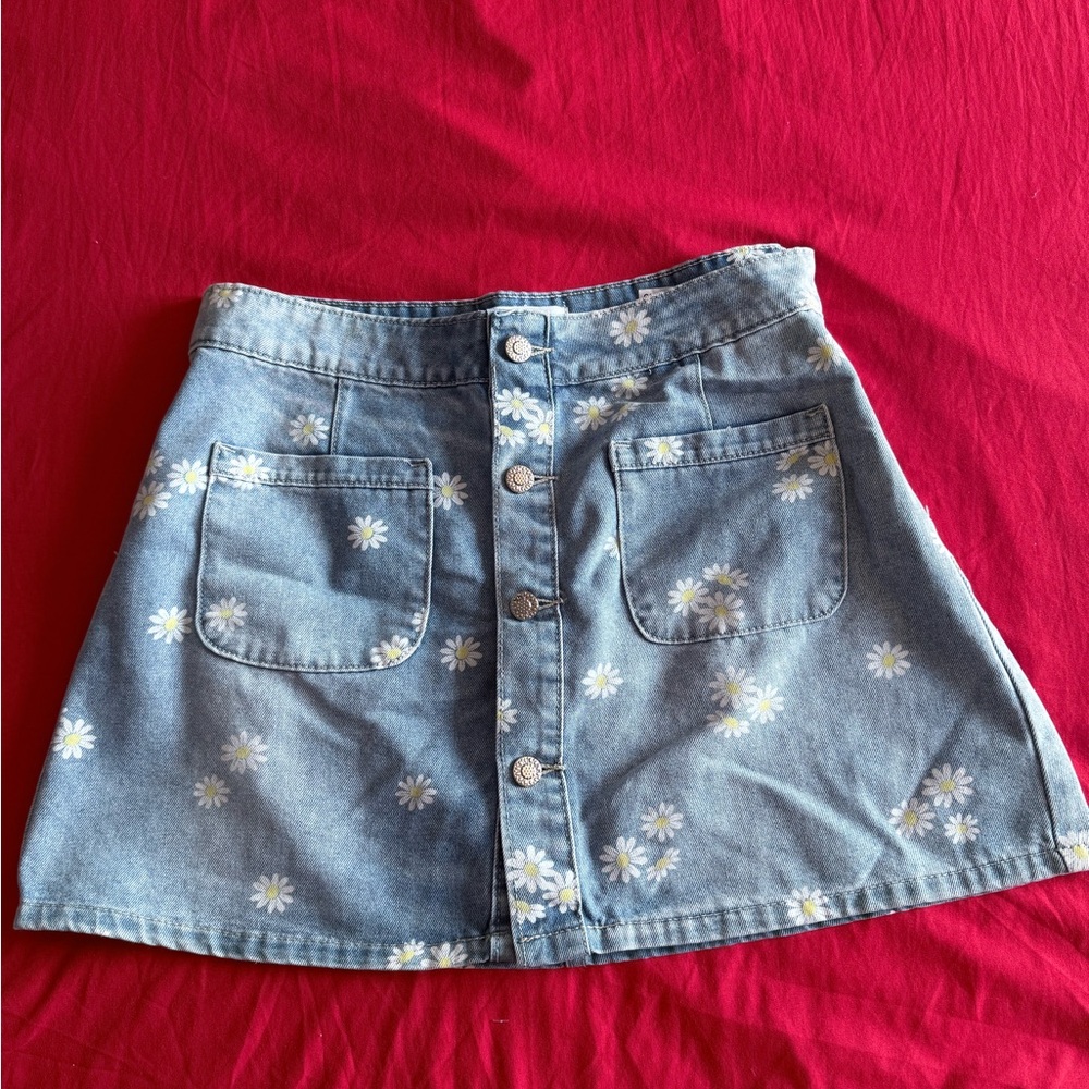Mini Skirt with Raw Hem-women jean skirt-New without tag